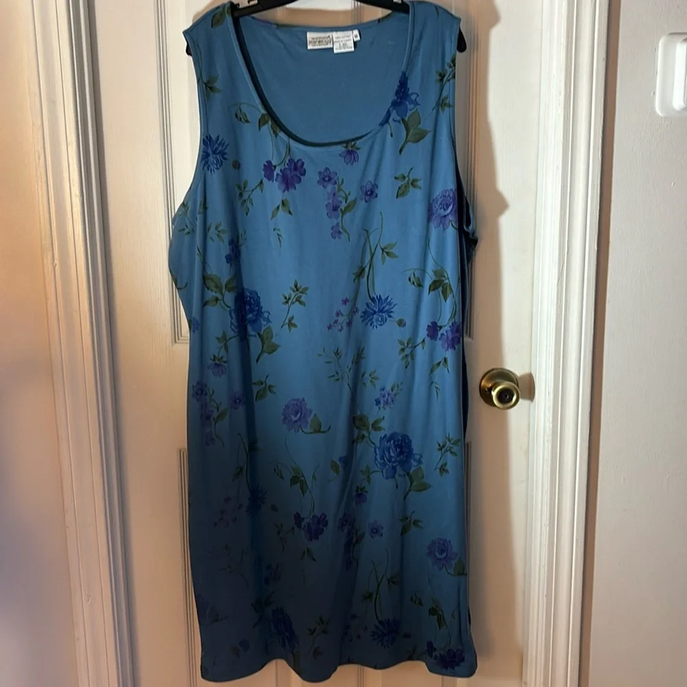 Stretch cotton floral dress, size 3x